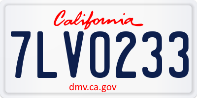CA license plate 7LVO233