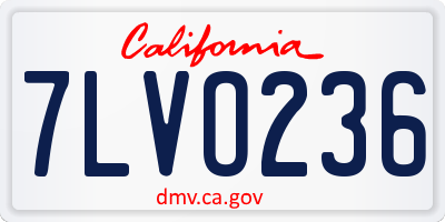 CA license plate 7LVO236