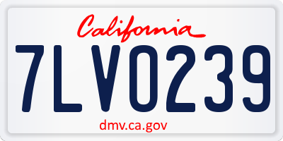 CA license plate 7LVO239