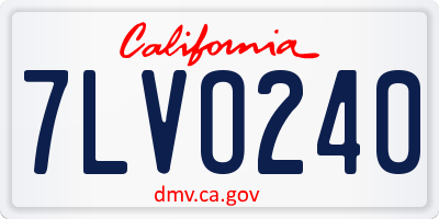 CA license plate 7LVO240
