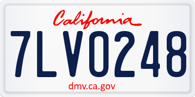 CA license plate 7LVO248