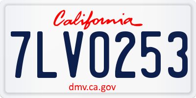 CA license plate 7LVO253