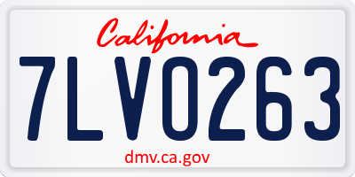 CA license plate 7LVO263