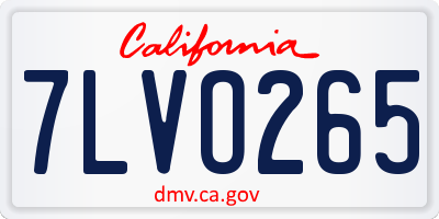 CA license plate 7LVO265