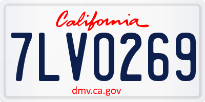 CA license plate 7LVO269