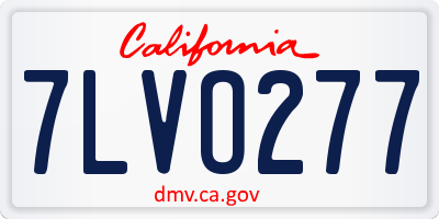 CA license plate 7LVO277