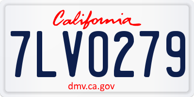 CA license plate 7LVO279