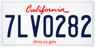 CA license plate 7LVO282