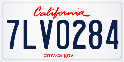 CA license plate 7LVO284