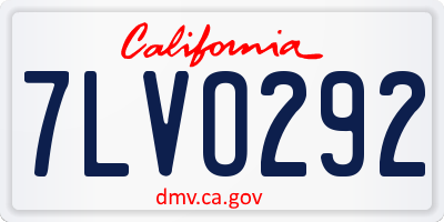 CA license plate 7LVO292