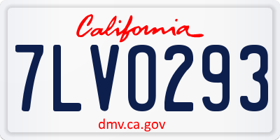 CA license plate 7LVO293