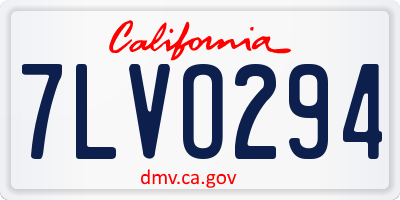 CA license plate 7LVO294