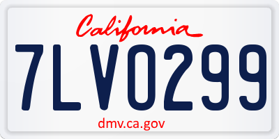 CA license plate 7LVO299