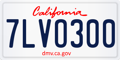 CA license plate 7LVO300