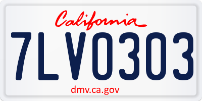 CA license plate 7LVO303