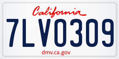 CA license plate 7LVO309