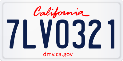 CA license plate 7LVO321
