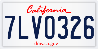 CA license plate 7LVO326