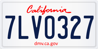 CA license plate 7LVO327