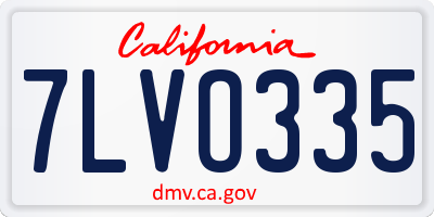 CA license plate 7LVO335