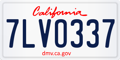 CA license plate 7LVO337