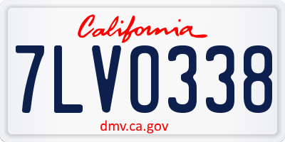 CA license plate 7LVO338