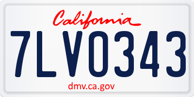 CA license plate 7LVO343