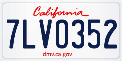 CA license plate 7LVO352