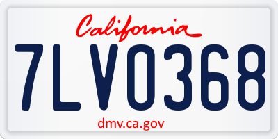 CA license plate 7LVO368