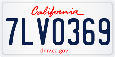 CA license plate 7LVO369