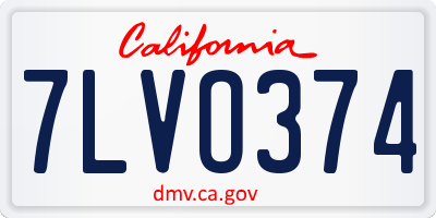 CA license plate 7LVO374