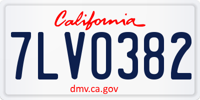 CA license plate 7LVO382
