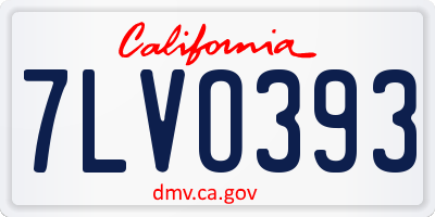 CA license plate 7LVO393
