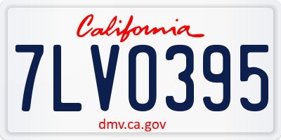 CA license plate 7LVO395