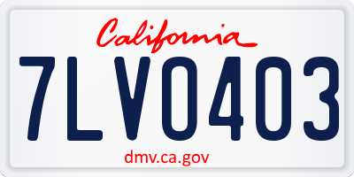 CA license plate 7LVO403