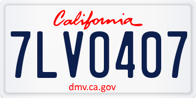 CA license plate 7LVO407