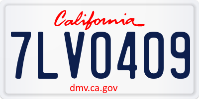 CA license plate 7LVO409