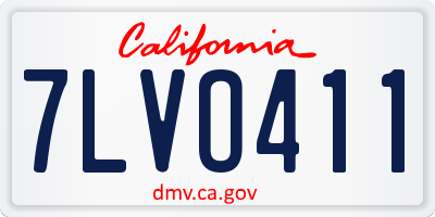 CA license plate 7LVO411