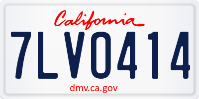 CA license plate 7LVO414