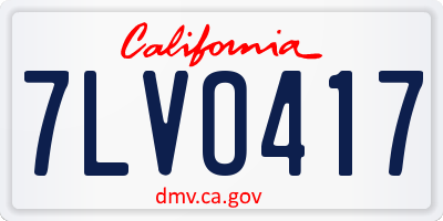 CA license plate 7LVO417