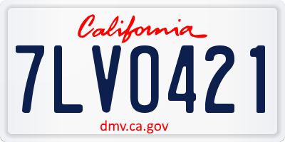 CA license plate 7LVO421