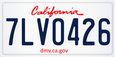 CA license plate 7LVO426