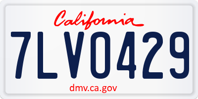 CA license plate 7LVO429