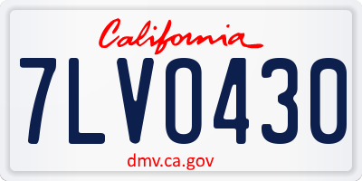 CA license plate 7LVO430