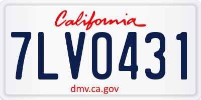 CA license plate 7LVO431
