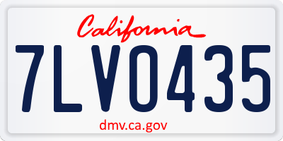 CA license plate 7LVO435