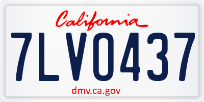 CA license plate 7LVO437