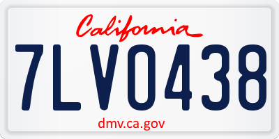CA license plate 7LVO438