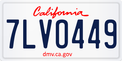 CA license plate 7LVO449