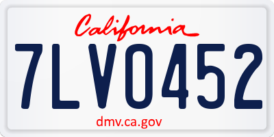 CA license plate 7LVO452